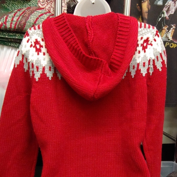 Berry red cardigan with hood and pockets - Picture 2 of 5